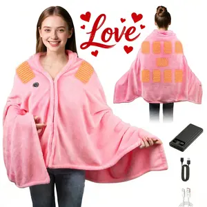 Cordless Heated Blanket Shawl with 20000mAh Battery | 63"x33.5" Wearable Electric Throw for Spring Camping & Chilly Mornings | 15s Fast Heat & Auto Shut-off | Washable Velvet Flannel Wrap for Office, Patio & Travel | Perfect Mother’s Day Gift