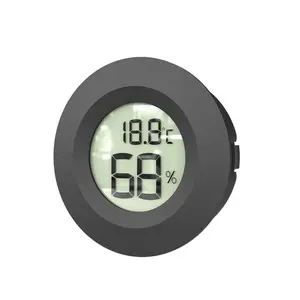 Round embedded electronic temperature and humidity meter, electronic thermometer for pets and reptiles, acrylic box thermometer