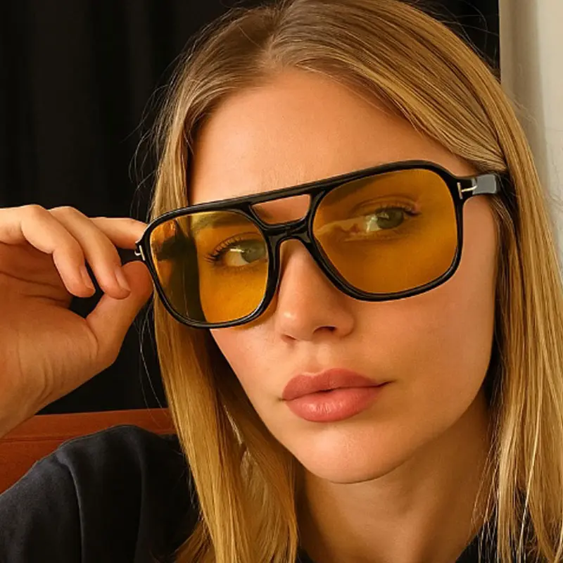 Unisex Fashionable Sunglasses with Hair-Friendly Sunglasses Frames, UV400 Protection, Round Face Fit - Ideal for Driving, Daily Wear - TikTok Shop Creator Picks, Black Friday Lazy Glasses