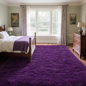 XEXSIN Soft Rugs for Bedroom Purple Area Rug for Living Room Super Soft Shaggy Rugs for Dorm Fluffy Fuzzy Carpets Long Plush Bedside Rug Nursery Girls Boys Kids Room Home Decoration