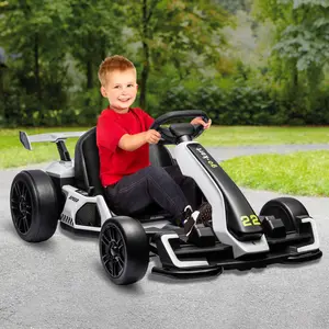 24V Kids Electric Go Kart - Dual 150W Motors, 8.5 MPH, Drift & Sport Modes, Adjustable Seat, LED Lights, Music, Safety Belt, - Outdoor Ride-On for Ages 6-15