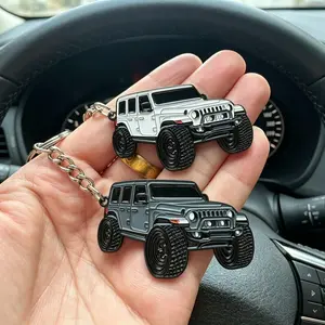 Double-Sided Metal Enamel Keychain | Fade & Scratch Resistant, Vivid Color, Exquisite Detailing, Portable 4x4 Off-Road Gear, Great Gift for Gearheads & Friends, Matching Auto Accessory for 2023-2024 JL JKU 4WD Off-Road Truck Owners