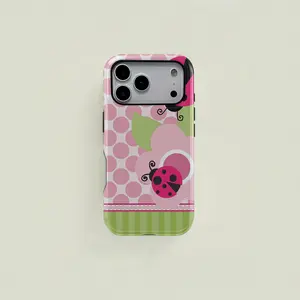 Floral Dot Ladybug Print Phone Case, Durable Two-In-One Protection, for iPhone 17 Pro Max Phone Case 17 Air 16E 16 15 Plus 14 13 12 11 X XS Max XR 7 8 Plus