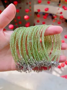 Lily(9643)gc.Natural faceted crystal bracelet, adjustable in length