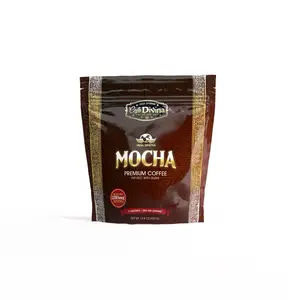 Cafe Divina Mocha Premium Coffee Infused with Reishi 280mg 15 Sachets 28g per Serving 14.8 oz 420g Beverage