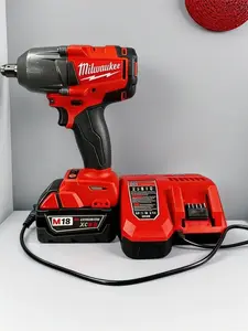 Milwaukee M18 18V 900Nm High Torque Cordless Impact Wrench Brushless Power Tool with Battery Charger for Car Repair Construction Tire Change