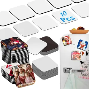 New10Pcs/Set Sublimation Magnet Blanks Sublimation Blank Fridge Magnets Personalized Home Kitchen Refrigerator Wall Door Decoration