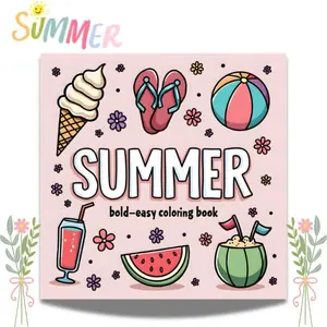 Summer Bold & Easy Coloring Book for Adults, Teens & Kids | Cute Animal, Flower & Cozy Summer Designs for Relaxation, Stress Relief & Fun Coloring Activities
