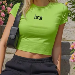 [Sale Up To 50%] Y2K Brat Baby Tee: Fitted 90s Crop Top