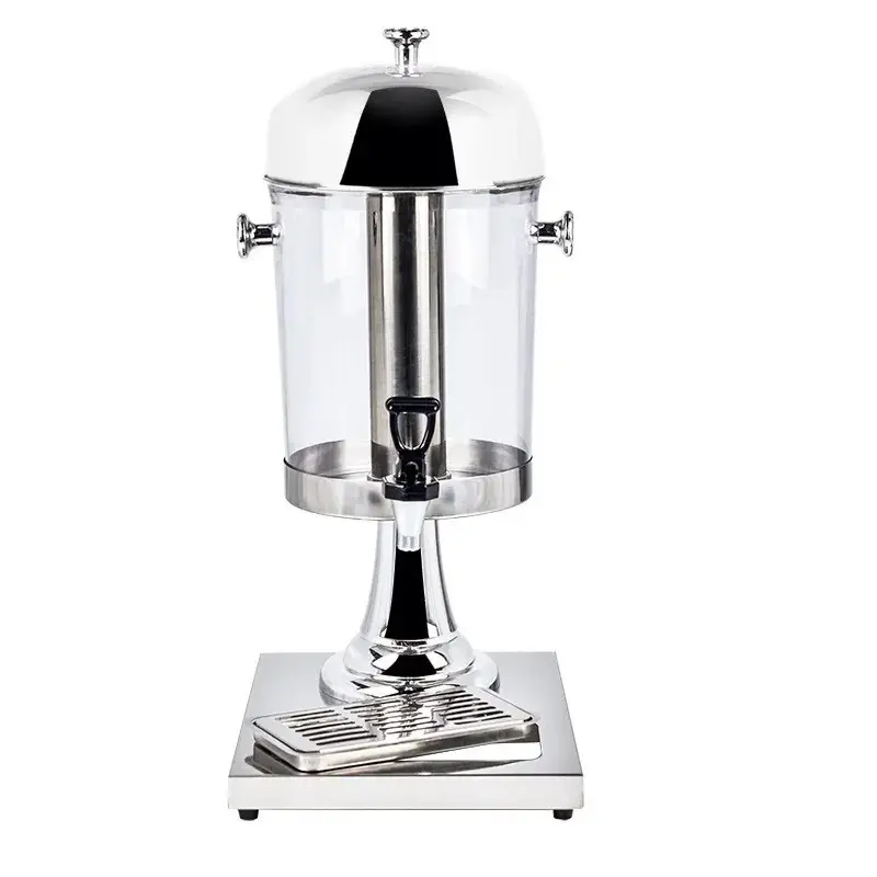 Sturdy Stainless Steel Beverage Dispenser Setwith Stand, Detachable Drip Trays, CoolingCylinders & Transparent Containers, Leakprooffor Serving Hot/Cold Drinks with Ice Cubes,Party Drink Station