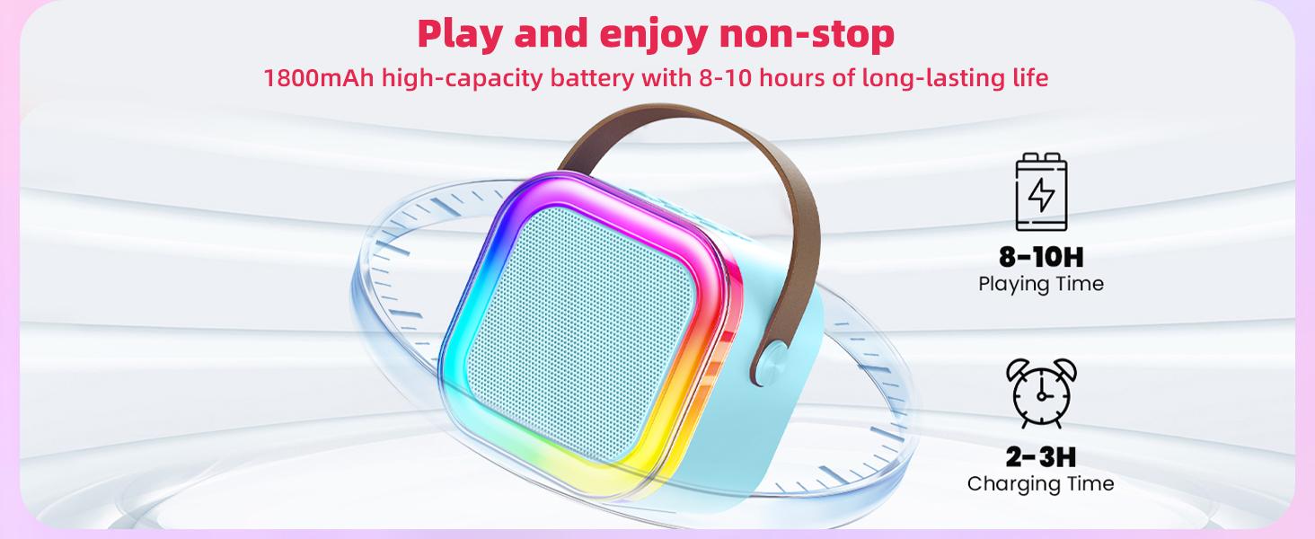 Mini Karaoke Machine for Kids Adults, 2026 TOP Birthday Gifts for Girls Boys 3,4,5,6,7,8+Year Old Toddler Toys, Portable Bluetooth Speaker with 2 Wireless Karaoke Microphones Player (Blue)