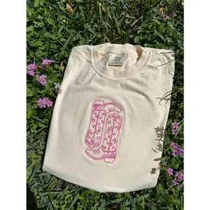 Cowgirl Boots Embroidered Shirt, Cowgirl Boots Embroidered Crewneck, Cowboy Boots Embroidered Shirt, Cowboy Embroidered Tee