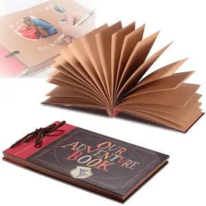 1 Pc DlY Handmade Photo Album, Travel Scrapbook,Adventure Retro Kraft Paper Photo Album,Anniversary Wedding Gift