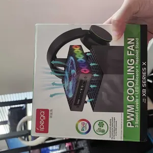 Xbox Series X Multi-Functional Cooling Pad Fan with Dustproof Storage Display, Temperature Control, Vibrant RGB Lights, Gaming Accessory Computer Peripherals