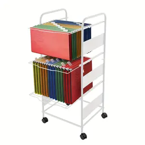 New Office Organization Upgrade White 3 tier Rolling File Cart