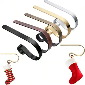 Adjustable Metal Christmas Stocking Holder, Wall Mounted Fireplace Hook, Holiday Decoration, Party Supplies, 1 Piece