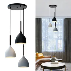 Modern Minimalist Multi-Arm Pendant Light, Fashionable Luxurious Metal Finish, Semi-Inset Installation, Switch Control
