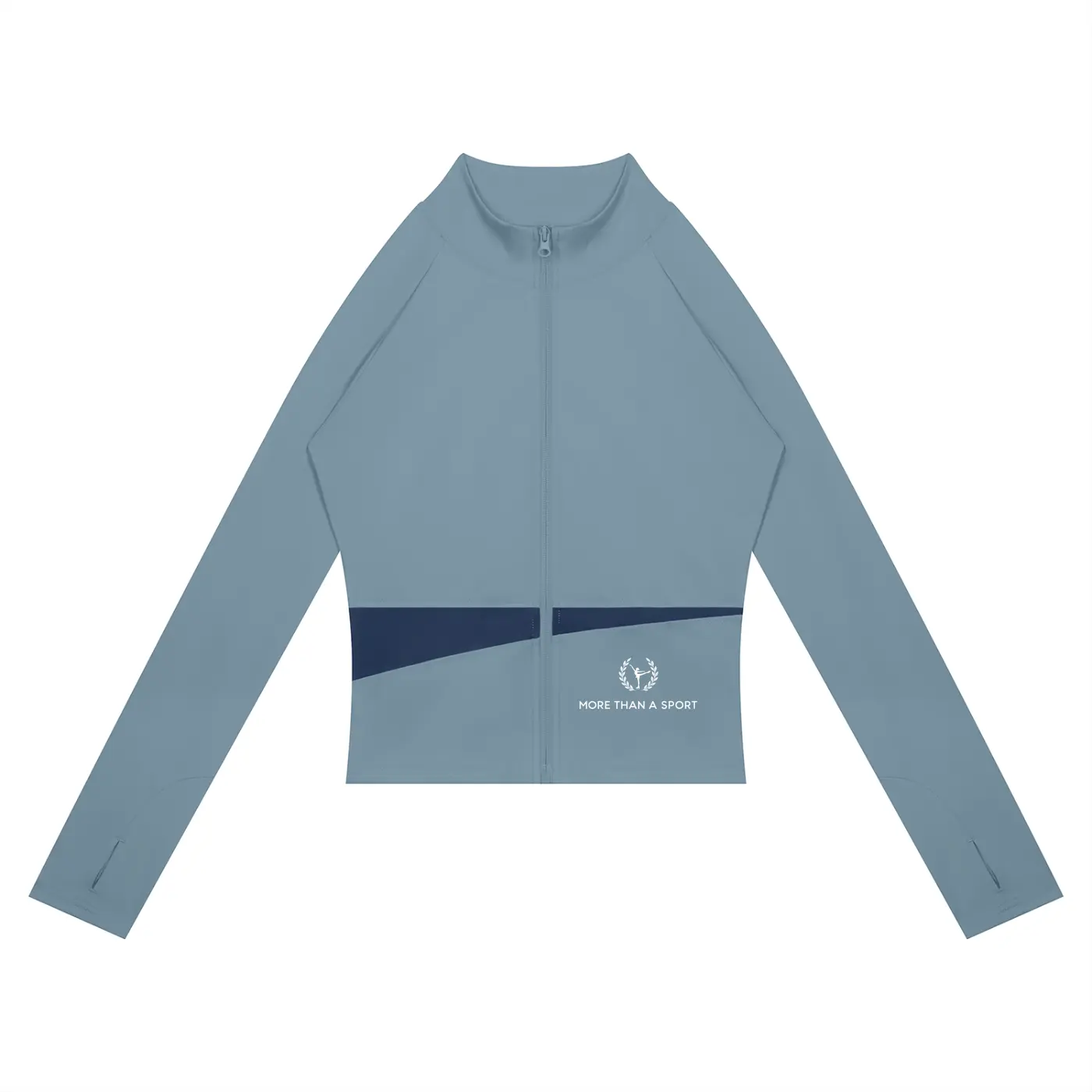 Women's Athletic Sports Jacket - Figure Skating Paneled Training Wear, Long Sleeves, Zip Neck, Lightweight, Stretchy Outerwear, Athletic Women's Sports Jacket
