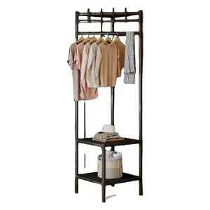 Multi-Layer Clothes Rack with Hooks, Easy Assembly, Corner Design, Ideal for Home Use, Bedroom Storage, Hanging Clothing, Bags, Shoes, Organiser
