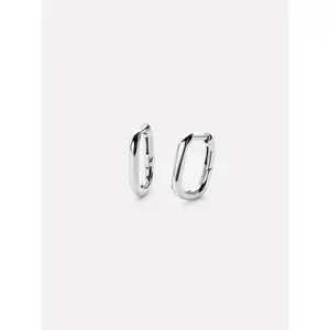 Sterling Silver Elongated Mini Hoops - Rox Mini Silver