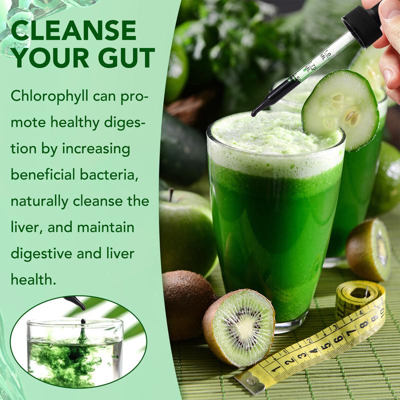 Acentiallabs Liquid Chlorophyll Drops 4 Month Supply Natural Deodorant Detox Gut Support Liver Dietary Vitamin Edible Fitness Supplement
