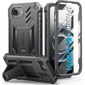 FNTCASE For iPhone 16E 17E Phone Case: Military Grade Shockproof With Built-In Screen Protector And Kickstand