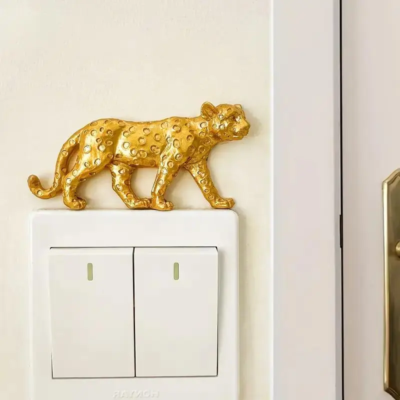 Bohemian Style Leopard 3D Switch Sticker, Detachable Realistic Animal Design, Bedroom Bathroom Living Room Decor, Home Decor, Wall Decoration, Decorative Stickers