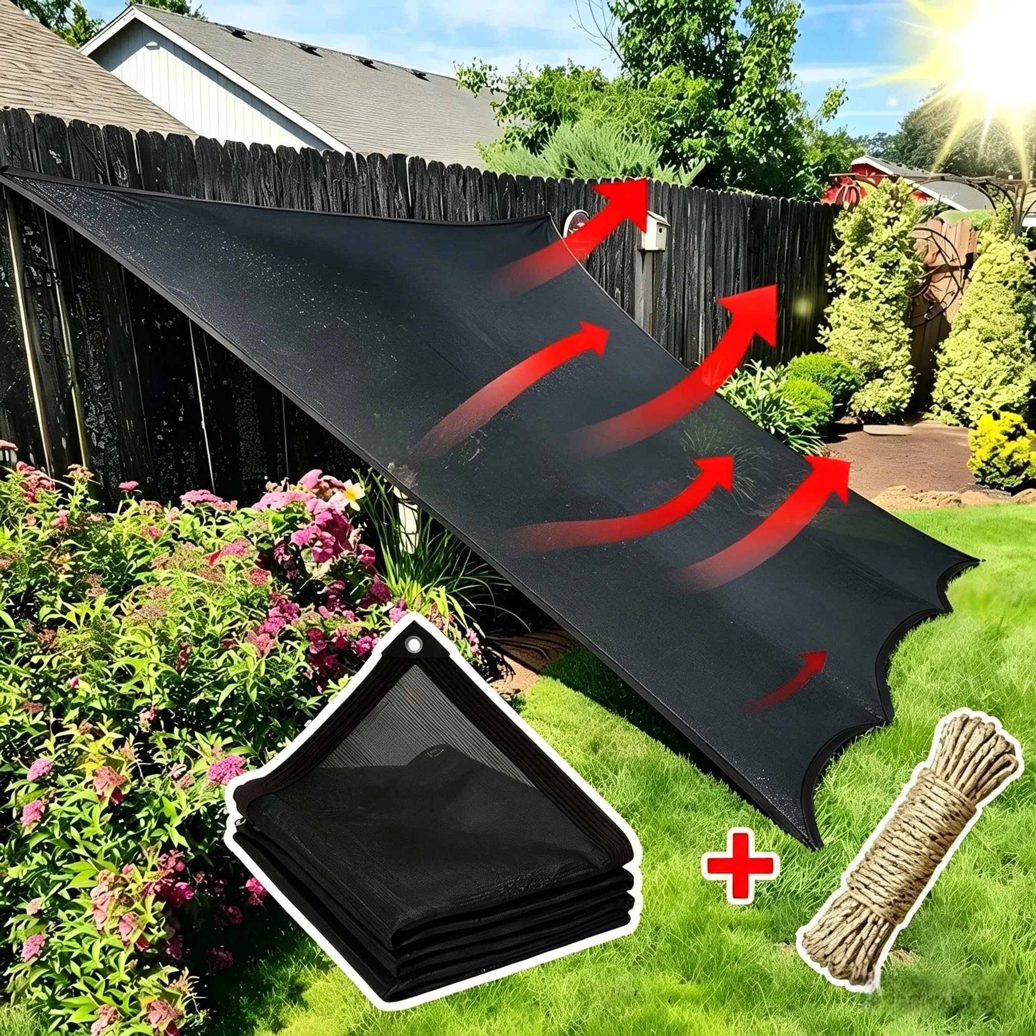 10x13FT HDPE Woven UV Resistant Canopy, 70%-90% UV Block, Reinforced Grommets, Breathable Mesh Net, Foldable Eco-Friendly Garden Cover with Enhanced Privacy for Greenhouse Plants, Backyard Pergola