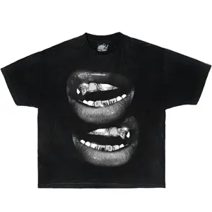 Youth and Adult Grin Fang Mouth Garment-Dyed Shirt Opium, y2k, fashion, streetwear, Graphic Tees , Gift for fans
