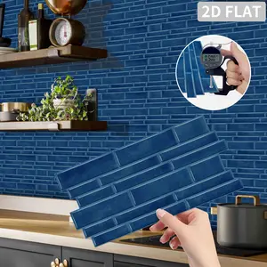 12/24/48 Sheets Waterproof Square Tile Stickers - Self-Adhesive Striped Marble For Home Refresh ,Kitchen Backsplash, Bathroom, Room Decor​​