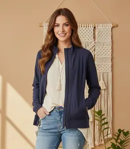 LuLaRoe RISE Bold Yoga Jacket - Heathered Navy, Sporty Sports Outerwear