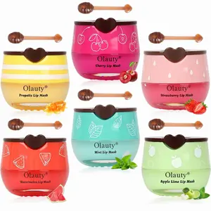 4/6/8/10-Pack Lip Mask Set – Moisturizing Sleeping Lip Balm for Soft, Smooth Lips,Strawberry, Watermelon, Honey & Lime,Prevention Dry & Cracked,Perfect Christmas Gift