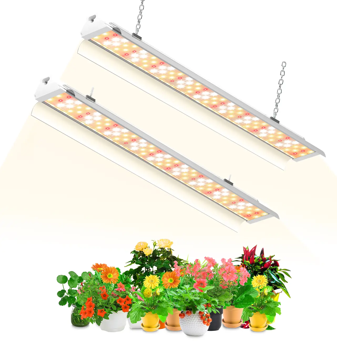 SZHLUX LED Grow Light 2FT 40W / 4FT 70W Sunlight Plant Light for Indoor Plants, Super Bright Grow Light Strips, Linkable Growing Light Fixture-2 Pack