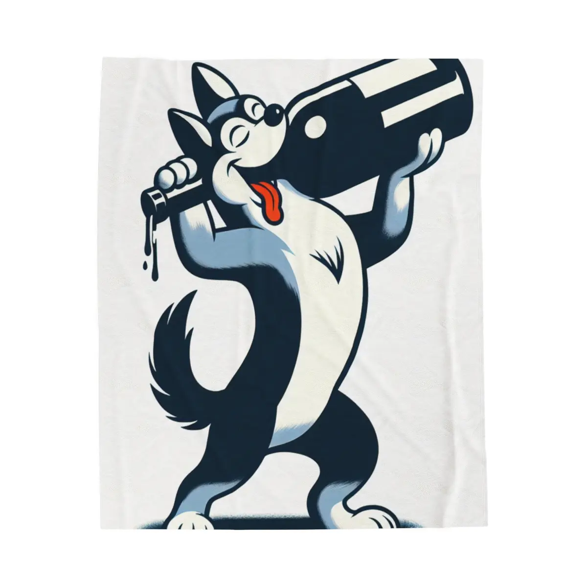 Husky Fun with a Gigantic Marker- Plush Blanket