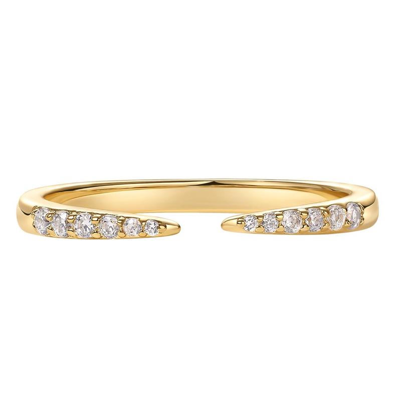 PAVOI 18K Gold Plated Open Eternity Ring - Cubic Zirconia Stacking Bands for Women - Dainty Stackable Rings for Women PAVOI 18K Gold Plated Open Eternity Ring - Cubic Zirconia Stacking Bands for Women - Dainty Stackable Rings for Women