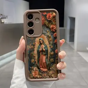 Our Lady of Guadalupe Phone Case, Enhanced Camera Protection,Shockproof Skin-Friendly Touch Soft Cover for Samsung Galaxy S21 S22 S23 S24 S25 S26 Ultra Plus FE A13 A14 A15 A16 A17 A33 A34 A35 A36 A52 A53 A54 Note20 Virgen Mariy