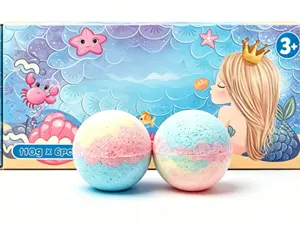 Kids Mermaid Bath Bombs with Surprise Toys | Make Bath Time Fun for Girls & Boys