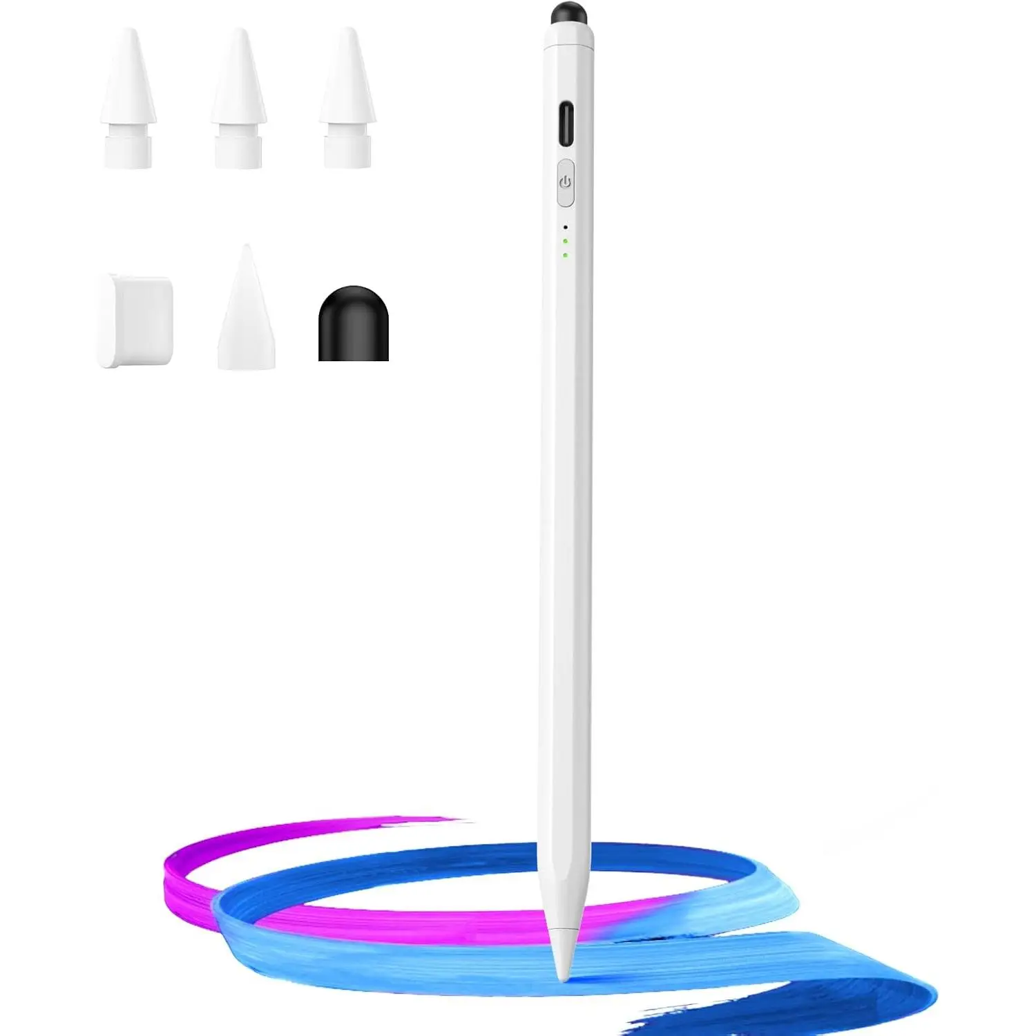 Stylus Pen for iPad(2025-2018),13 mins Fast Charge Pencil with Tilt Sensitivity and Palm Rejection for iPad A16/10/9/8/7/6,Air 13"/11"/M3/M2/5/4/3,Pro 11"/13"/12.9"/M4/M2/M1,Mini 7/6/5,White, Rubber, Accessories