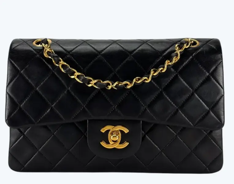Pre-owned CHANEL leather Shoulder Bags Small Classic Double Flap Bag Black Lambskin Gold Hardware (CF23) 4000043267510