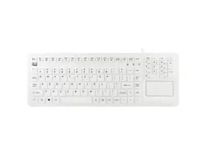 Adesso AKB-270UW SlimTouch Antimicrobial Waterproof USB Compact size Touchpad  keyboard, 15.50" x 5.50" x 0.43", great for hospital  medical usage. (White)