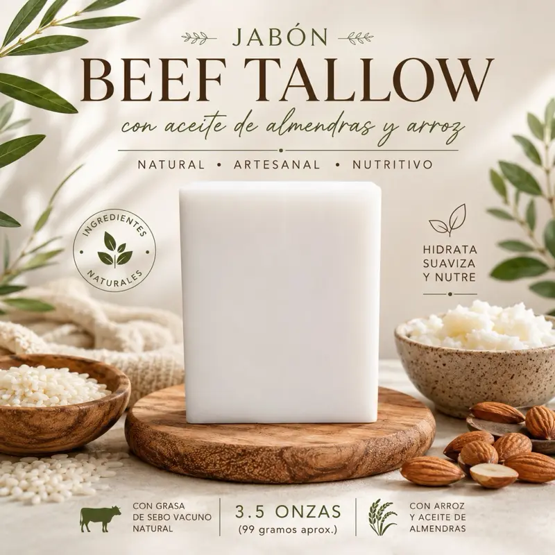 Zuiima Beef Tallow with Rice and almonds oil’s 3.50oz soap, cleanser, bar, cleansing bar