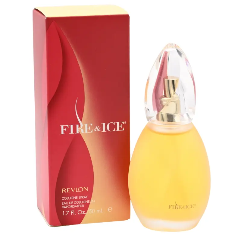 REVLON Fire & Ice Women's Eau de Cologne Spray - 1.7 fl oz, New in Box, Daywear, Bold Tangerine Hit, Citrus Blend, Woody-Magnolia-Musk-Amber Notes, Sandalwood Warmth, Feminine Elegant Perfume for Women