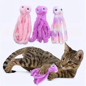 Cartoon Octopus Design Cat Toy, Durable Plush Chew Toy for Cats & Dogs, Interactive Pet Supplies, 1pc Cat Toy