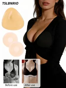 Women's thickened triangular bra pad, Wireless, double-sided adhesive, increases breast size, gathers the chest, prevents sagging. Women's underwear accessory, Bra inserts, suitable for bikinis, swimsuits, dresses, wedding gowns