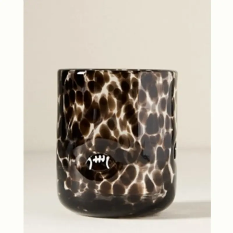 Anthropologie Sports Icon Brown Football Season Juice Glass New
