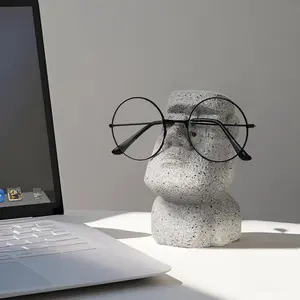 Creative Head Design Eyeglasses Display Stand Decoration, Desktop Glasses Rack Storage Holder, Furniture Ornament for Home Decor