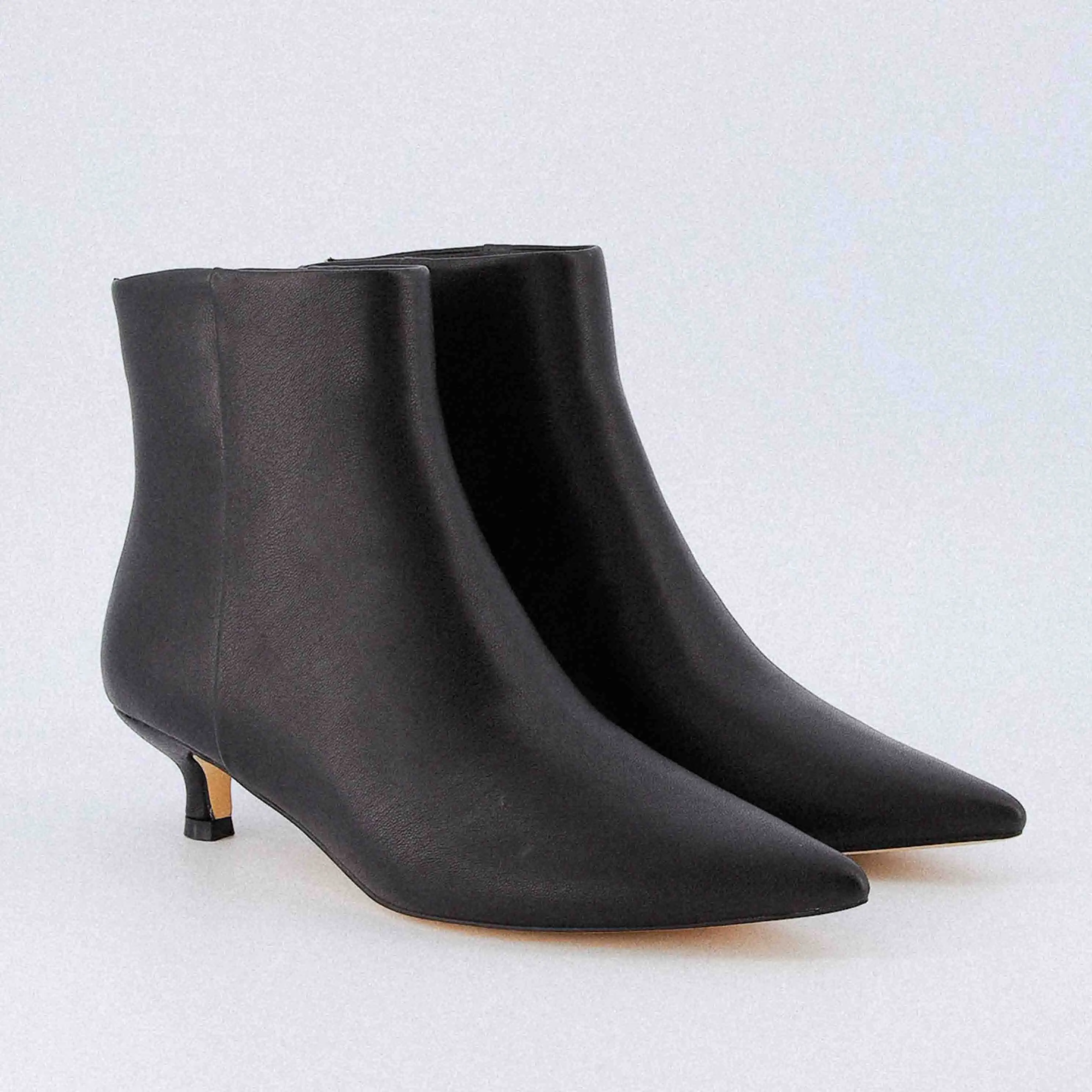 Cushionaire Women's Barbi Kitten Heel Bootie – Soft Vegan Leather, Memory Foam Padded Insoles and Back Zipper, Wide Widths