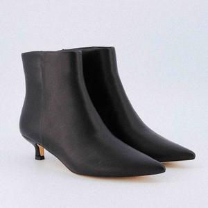 Cushionaire Women's Barbi Kitten Heel Bootie – Soft Vegan Leather, Memory Foam Padded Insoles and Back Zipper, Wide Widths