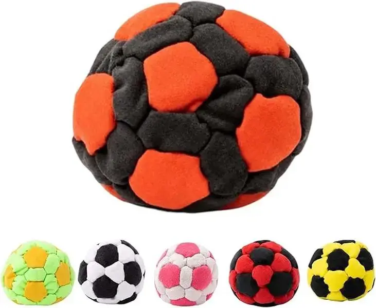 32-Panel Spiral Soccer Footbag Hacky Sack Soft Durable Kick Bag for Outdoor Fun Skill Training Foot Coordination Practice Portable Stress Relief Leisure Toy Ideal for Kids Adults Daily Play Game Entertainment & Sports Exercise