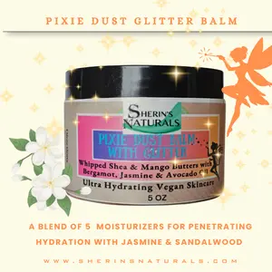 Sherin's Naturals Pixie Dust Glitter Balm  - A blend of 5 vegan moisturizers for deep long-lasting hydration with all natural botanical scent
